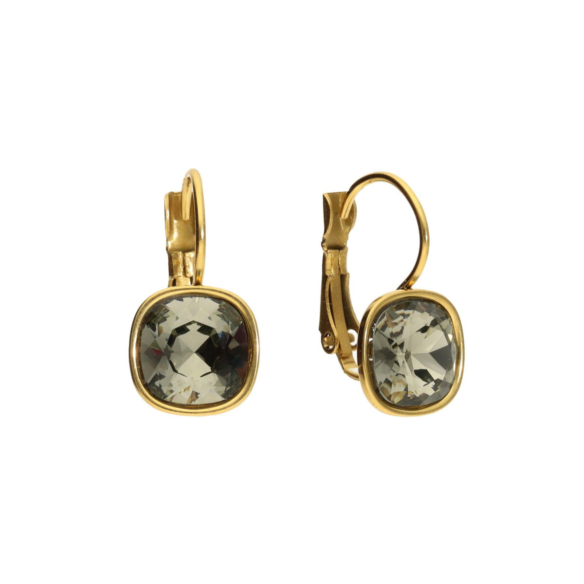 Swarovski Kleine Vierkante Dormeuses Goud