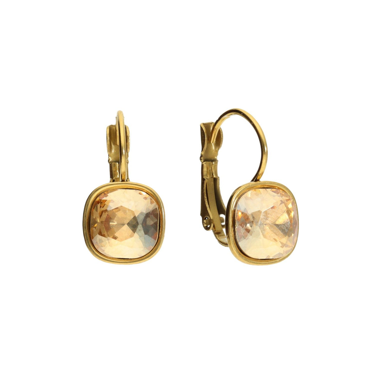 Swarovski Kleine Vierkante Dormeuses Goud