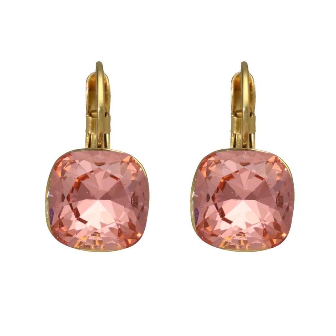 Swarovski Vierkante Dormeuses Goud