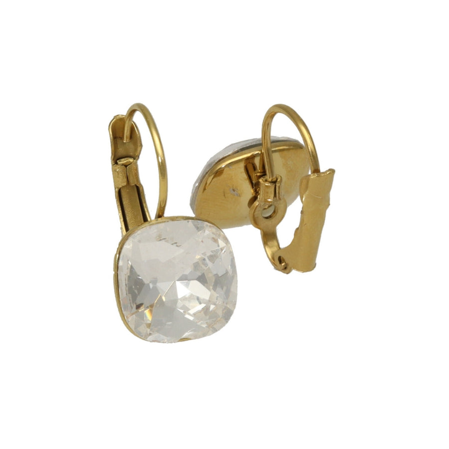 Swarovski Vierkante Dormeuses Goud