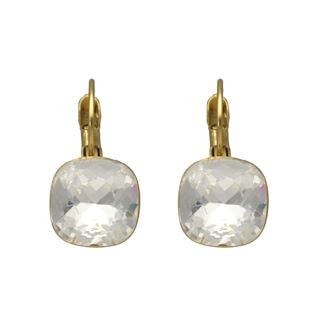 Swarovski Vierkante Dormeuses Goud