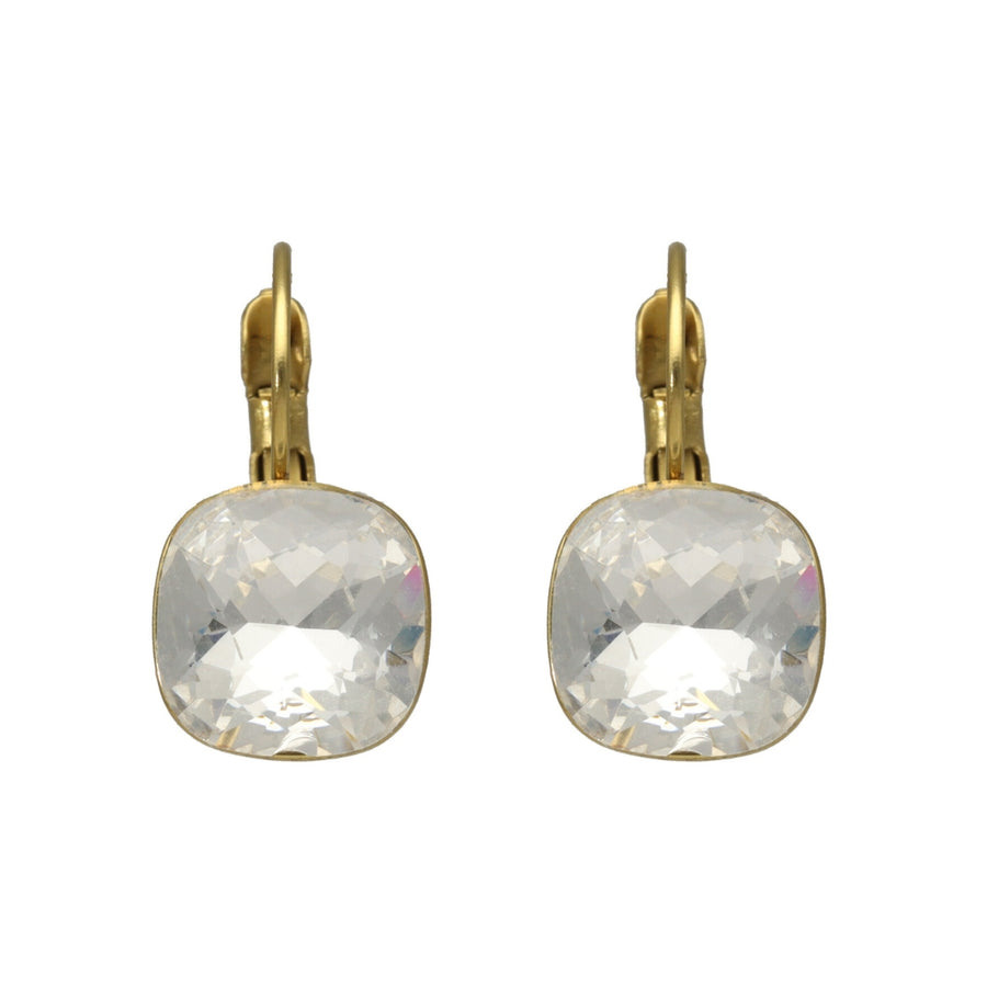 Swarovski Vierkante Dormeuses Goud