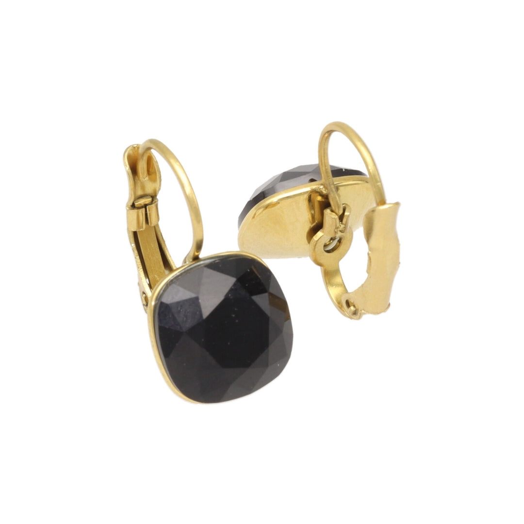 Swarovski Vierkante Dormeuses Goud