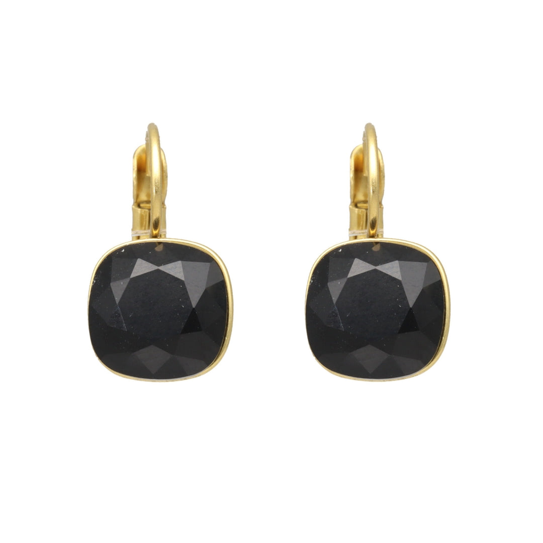 Swarovski Vierkante Dormeuses Goud