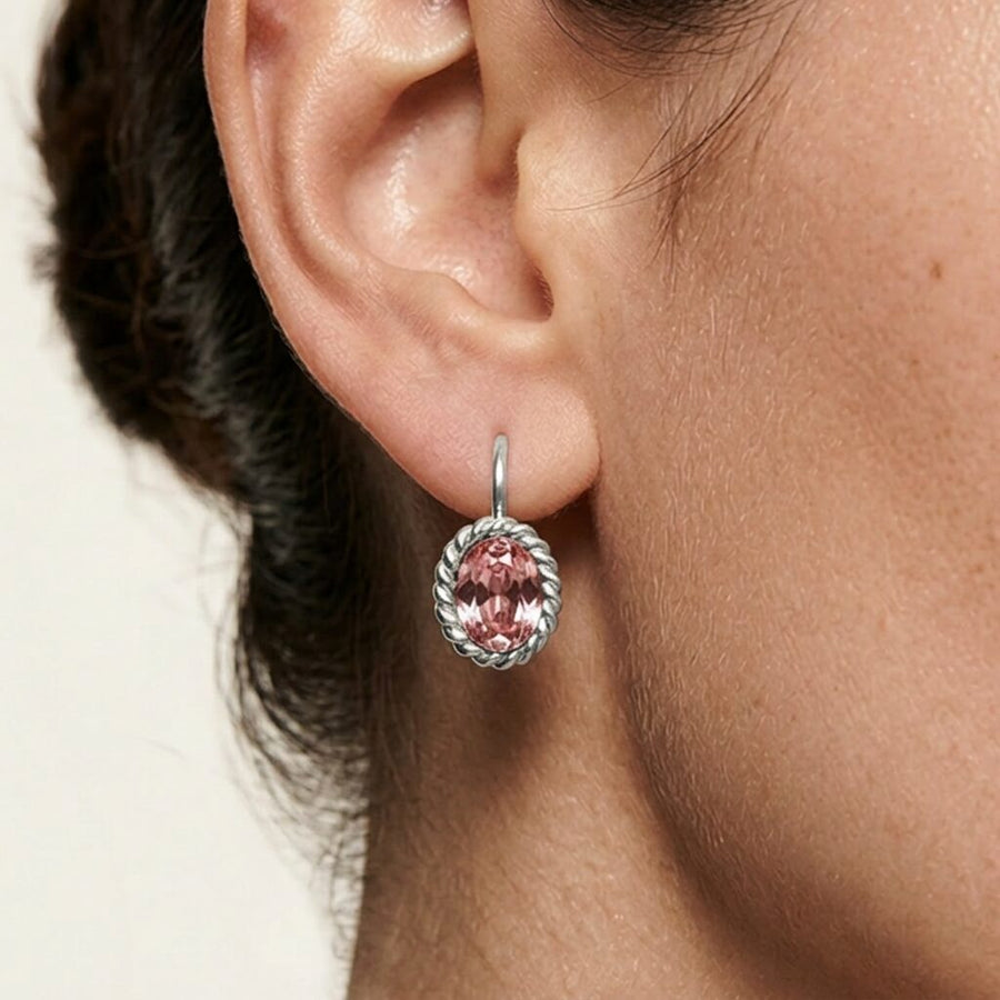Swarovski Ovale Oorbellen 1,5 cm Zilver