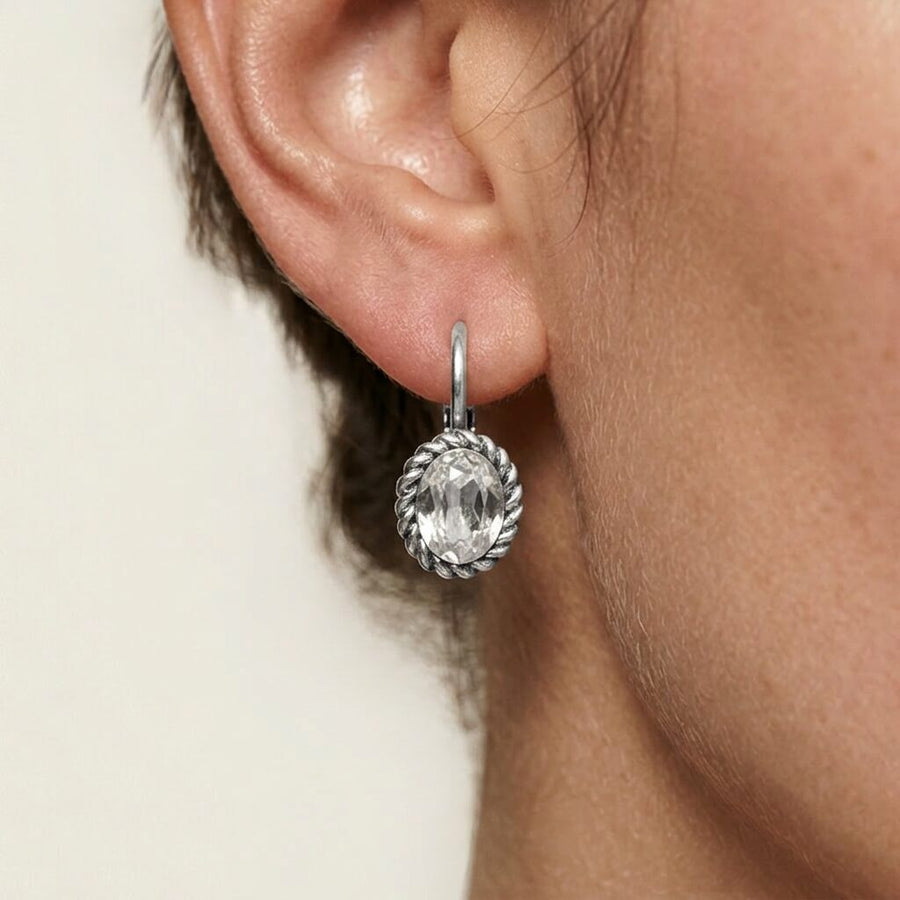 Swarovski Ovale Oorbellen 1,5 cm Zilver