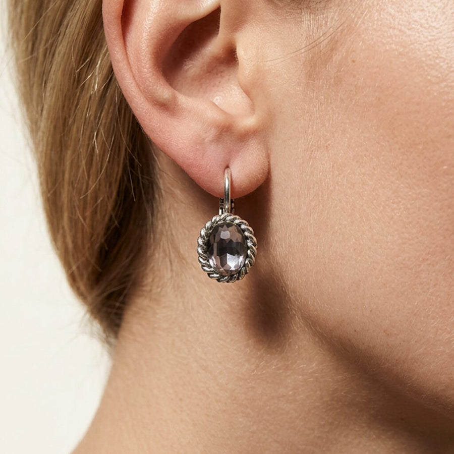 Swarovski Ovale Oorbellen 1,5 cm Zilver