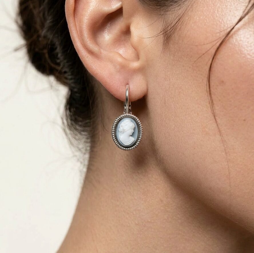 Cameo Earrings Klein Zilver