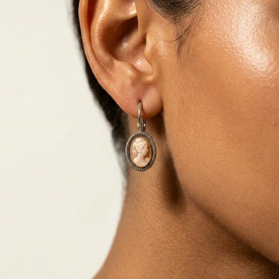 Cameo Earrings Klein Zilver