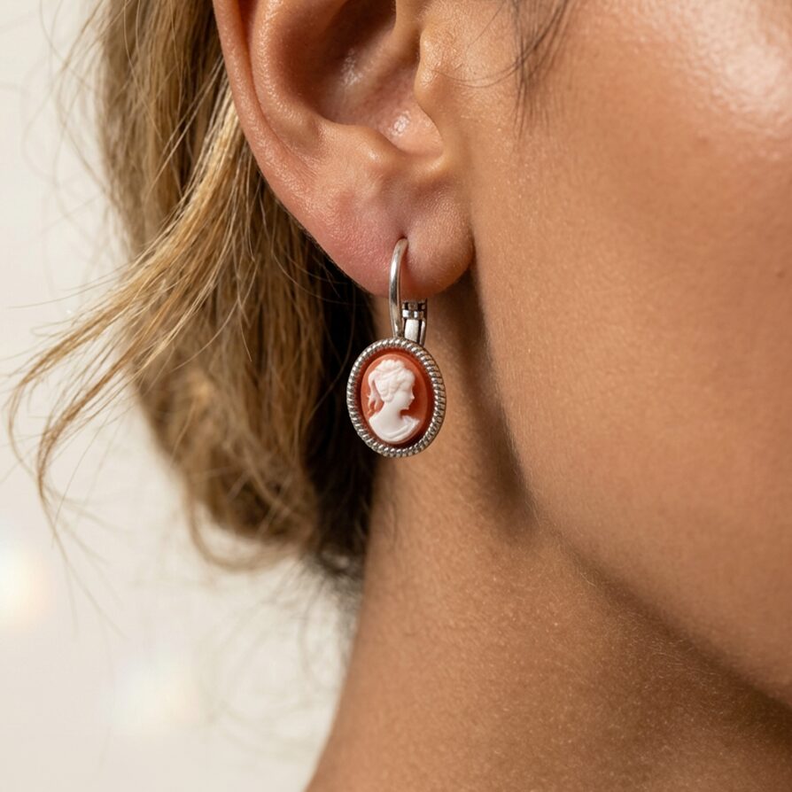 Cameo Earrings Klein Zilver