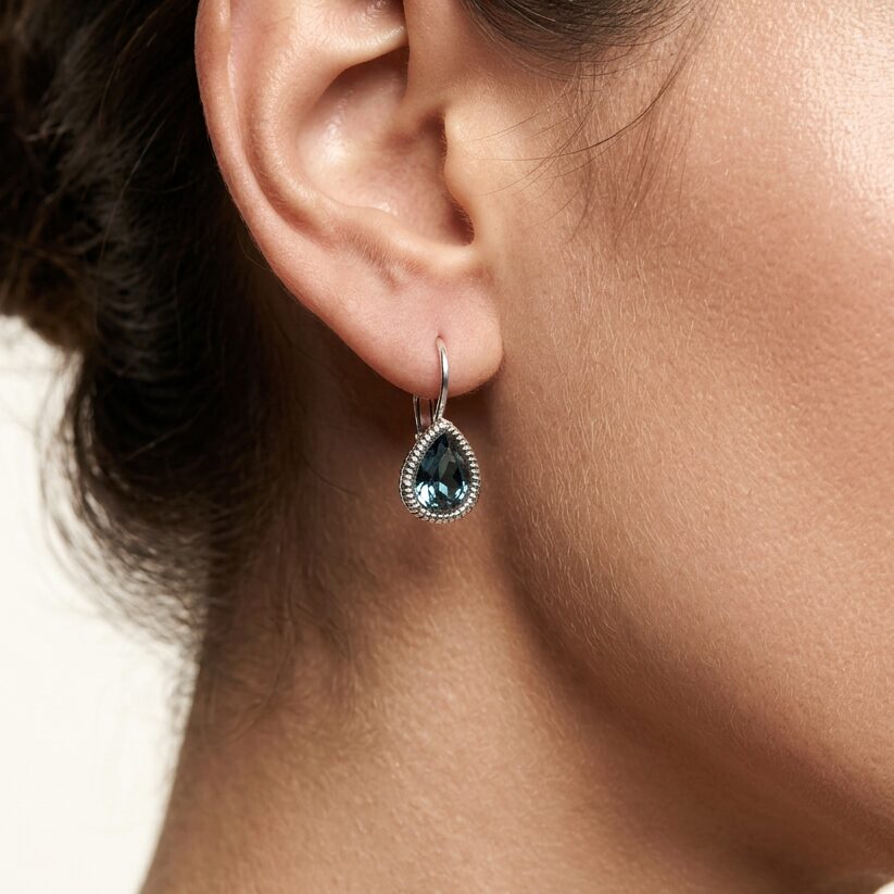 Swarovski Druppel Oorbellen Zilver