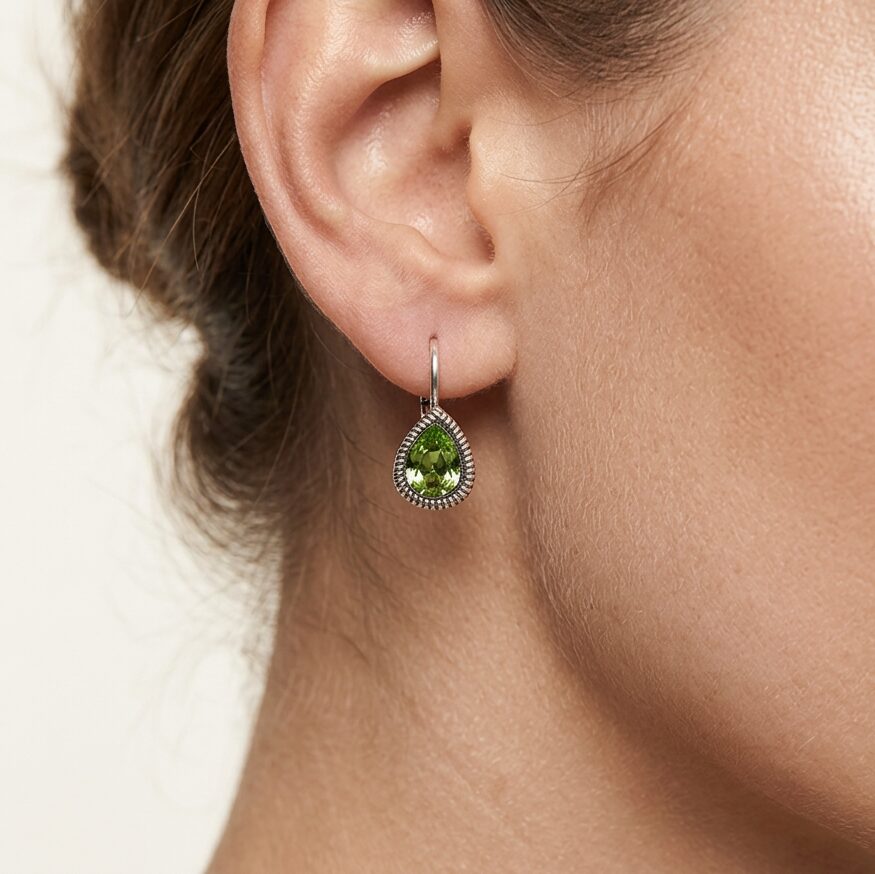 Swarovski Druppel Oorbellen Zilver
