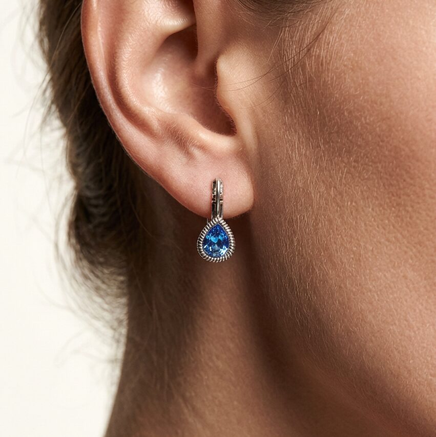 Swarovski Druppel Oorbellen Zilver