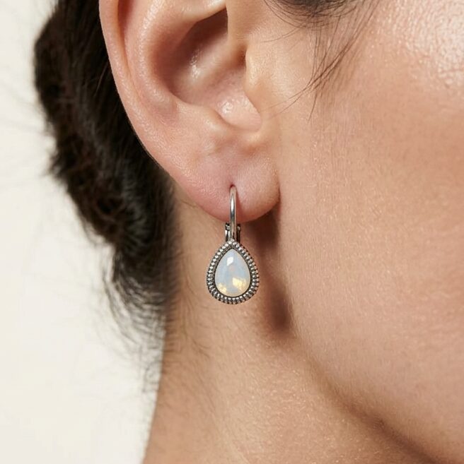 Swarovski Druppel Oorbellen Zilver