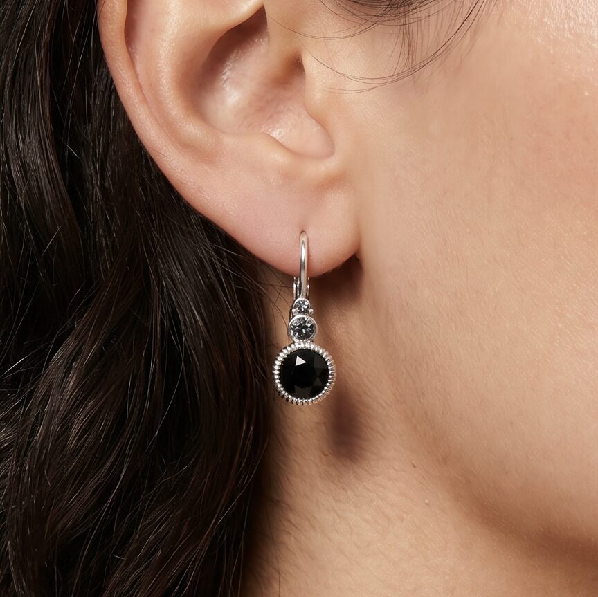 Swarovski Ronde Oorbellen Zilver