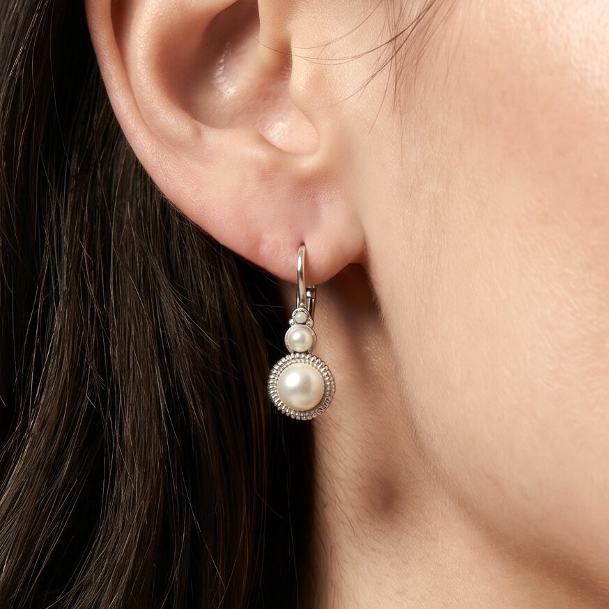 Swarovski Ronde Oorbellen Zilver
