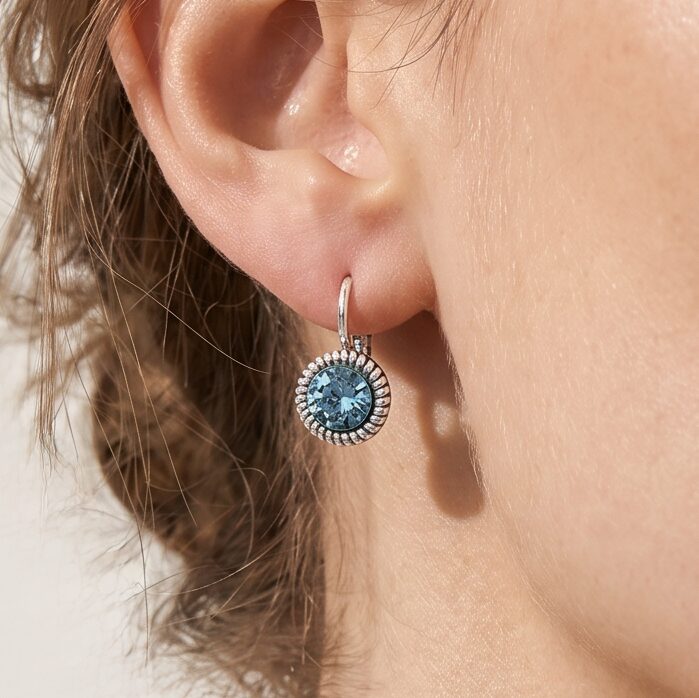 Swarovski Ronde Oorbellen 1,8 cm Zilver