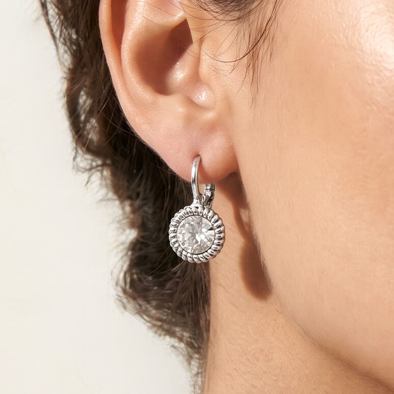Swarovski Ronde Oorbellen 1,8 cm Zilver