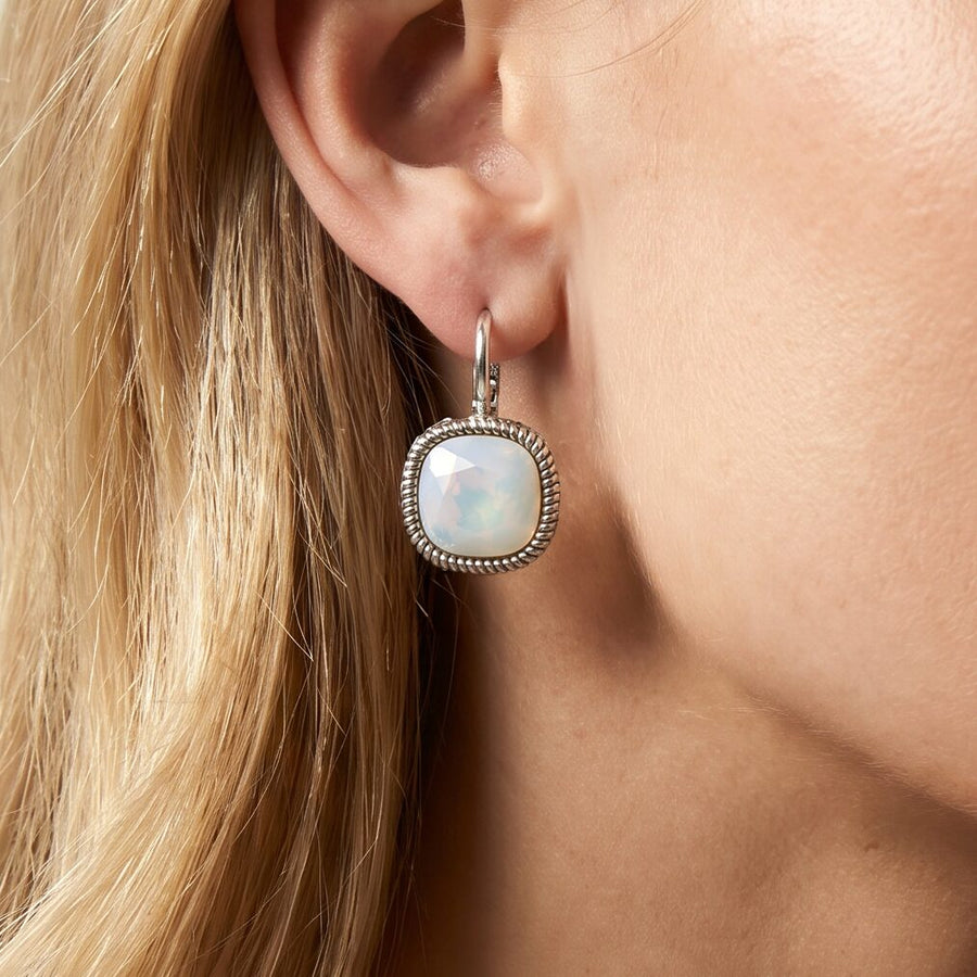 Swarovski Vierkante Oorbellen Zilver