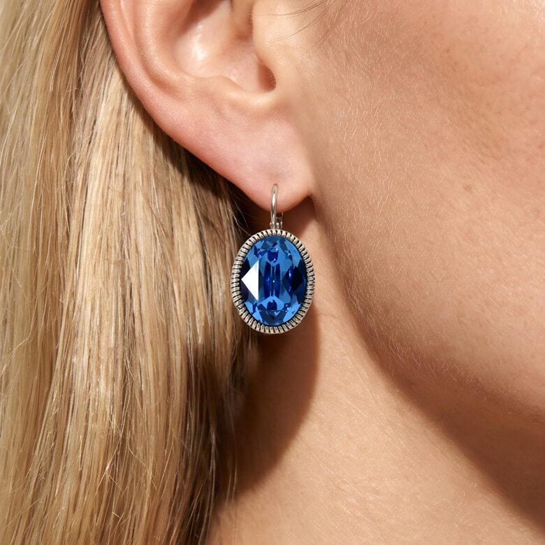 Swarovski Ovale Oorbellen 2,5 cm Zilver
