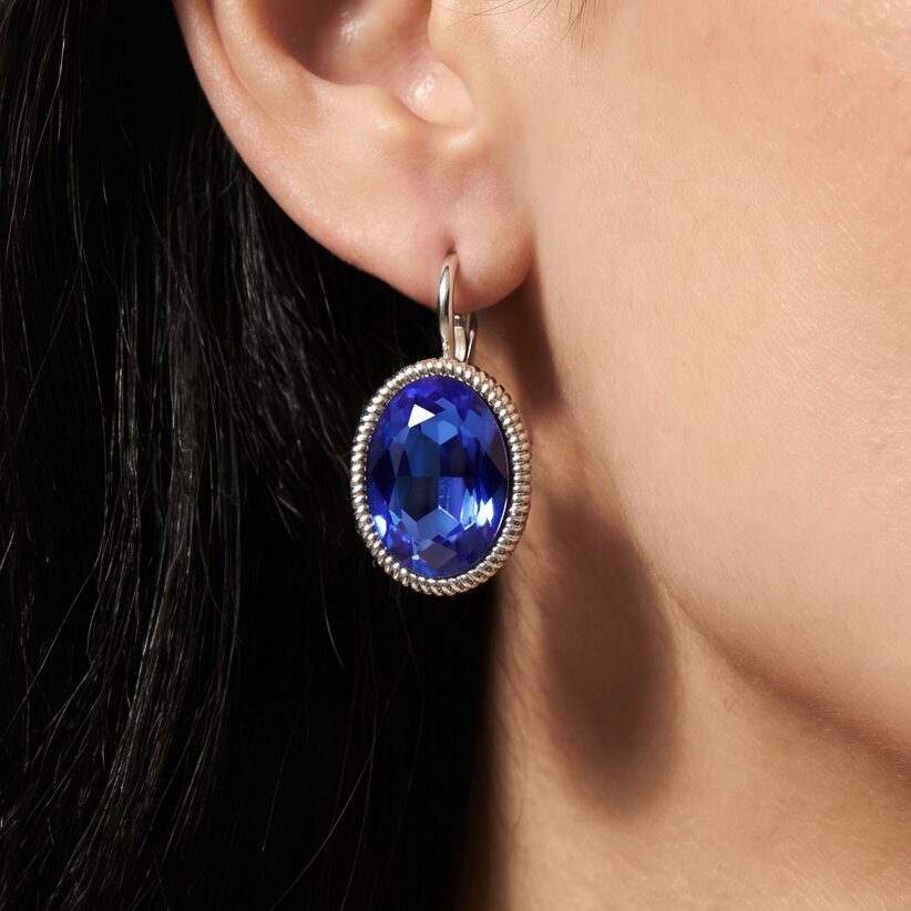 Swarovski Ovale Oorbellen 2,5 cm Zilver