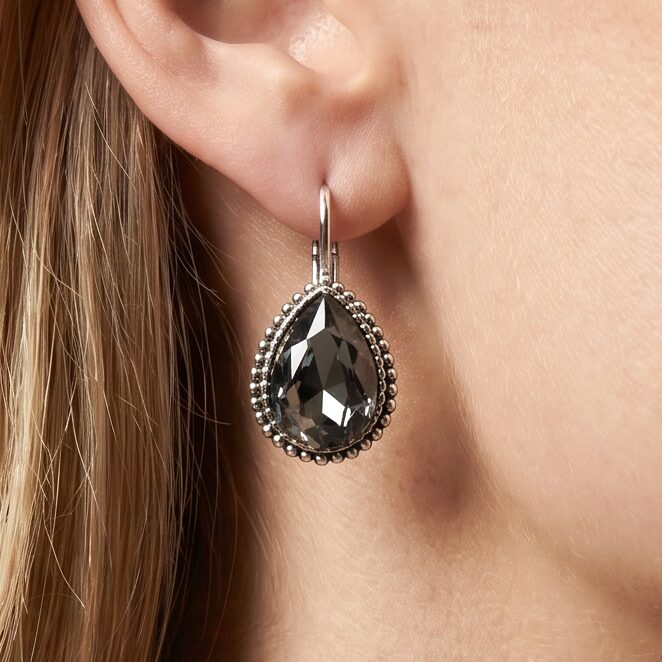 Swarovski Druppel Oorbellen 2,5 cm Zilver
