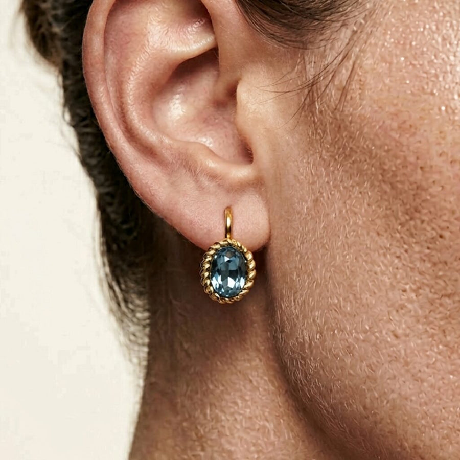 Swarovski Ovale Oorbellen 1,5 cm Goud