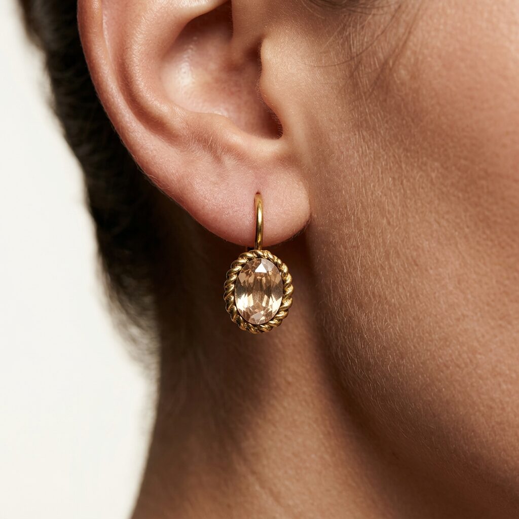 Swarovski Ovale Oorbellen 1,5 cm Goud