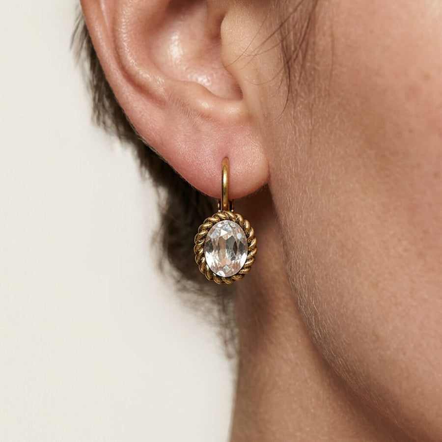 Swarovski Ovale Oorbellen 1,5 cm Goud