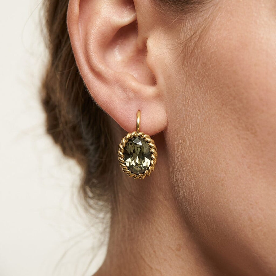 Swarovski Ovale Oorbellen 1,5 cm Goud