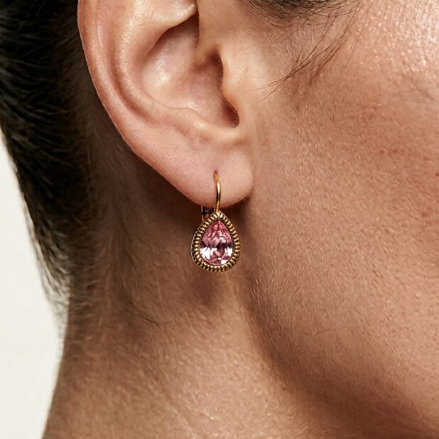 Swarovski Druppel Oorbellen Goud