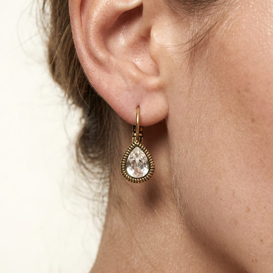 Swarovski Druppel Oorbellen Goud