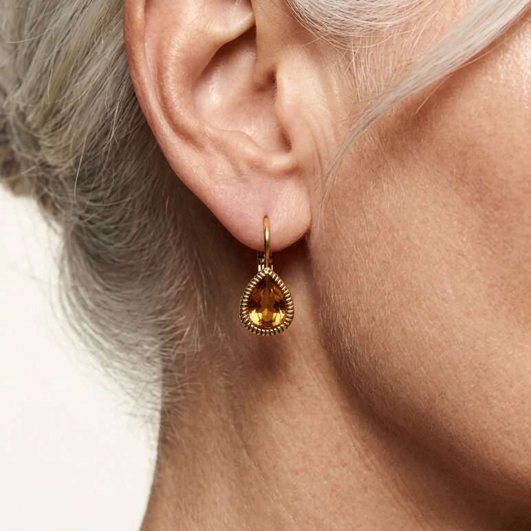 Swarovski Druppel Oorbellen Goud