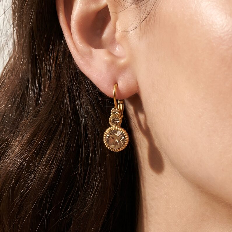 Swarovski Ronde Oorbellen Goud