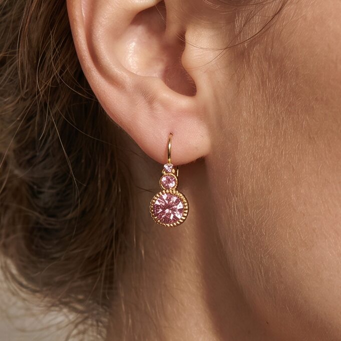 Swarovski Ronde Oorbellen Goud