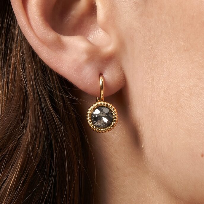 Swarovski Ronde Oorbellen 1,8 cm Goud