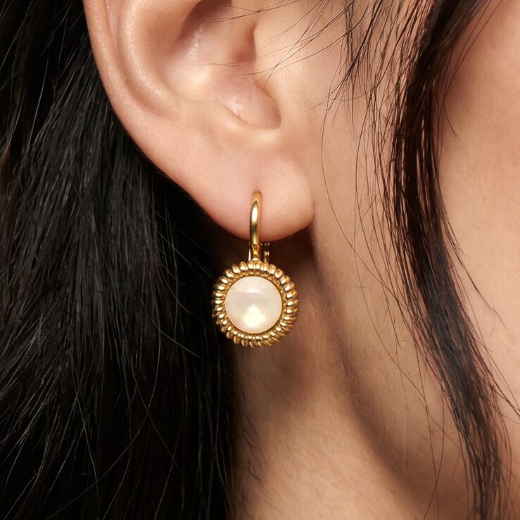 Swarovski Ronde Oorbellen 1,8 cm Goud