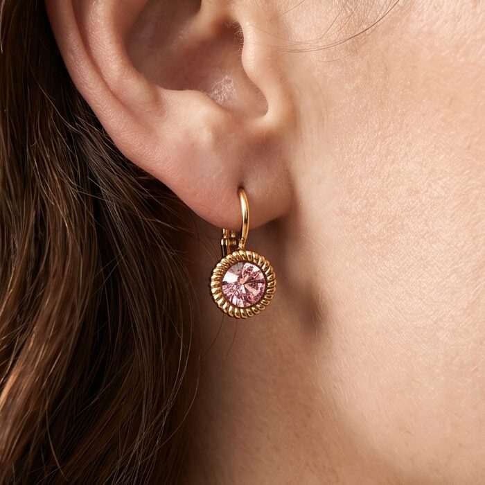 Swarovski Ronde Oorbellen 1,8 cm Goud