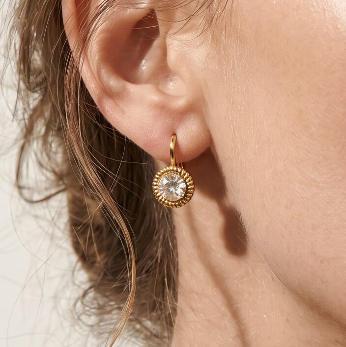 Swarovski Ronde Oorbellen 1,8 cm Goud