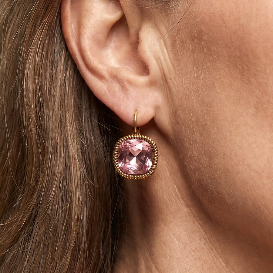 Swarovski Vierkante Oorbellen Goud