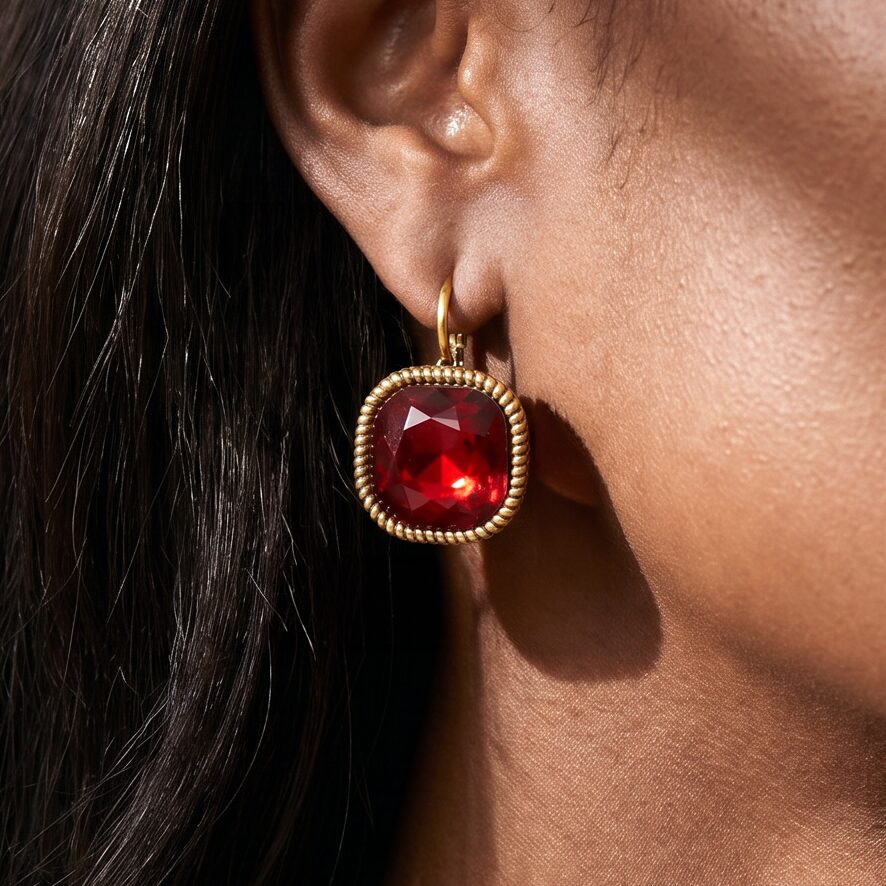 Swarovski Vierkante Oorbellen Goud