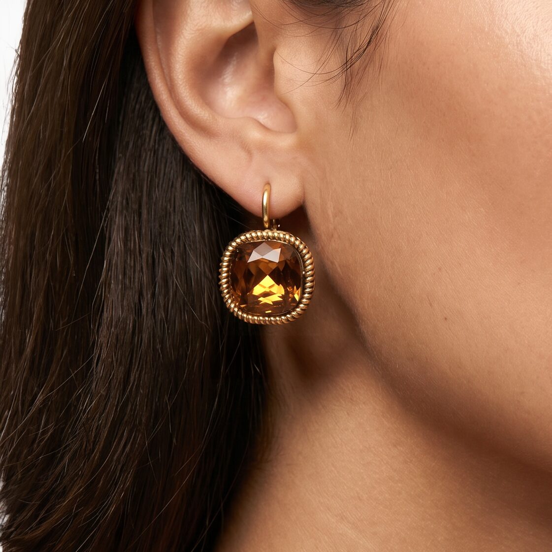 Swarovski Vierkante Oorbellen Goud