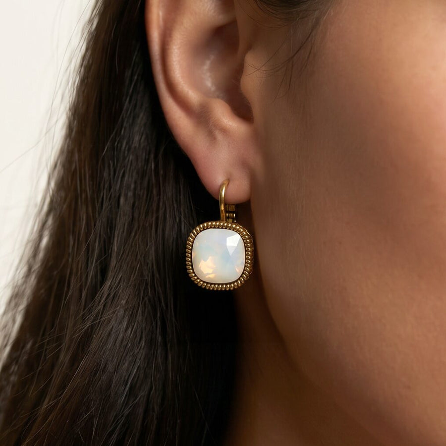 Swarovski Vierkante Oorbellen Goud