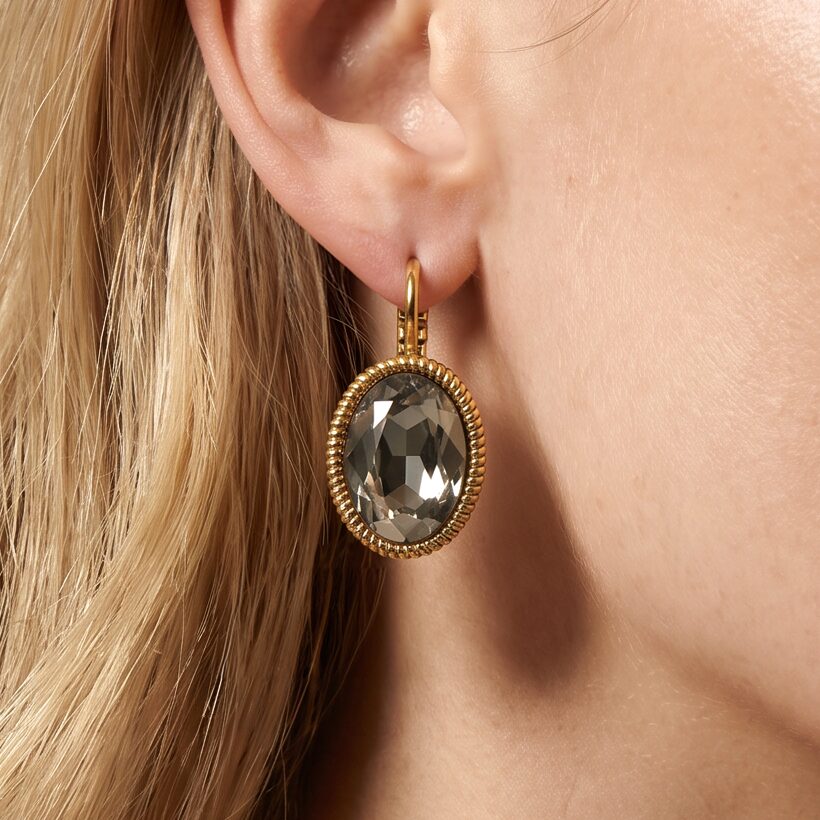 Swarovski Ovale Oorbellen 2,2 cm Goud