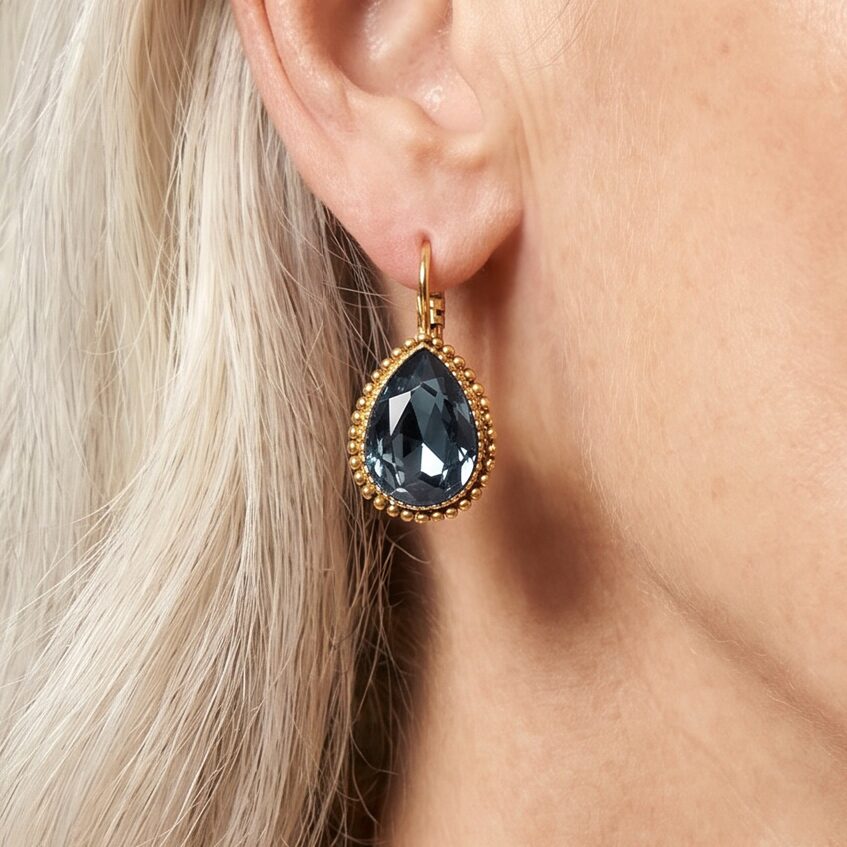 Swarovski Druppel Oorbellen 2,5 cm Goud