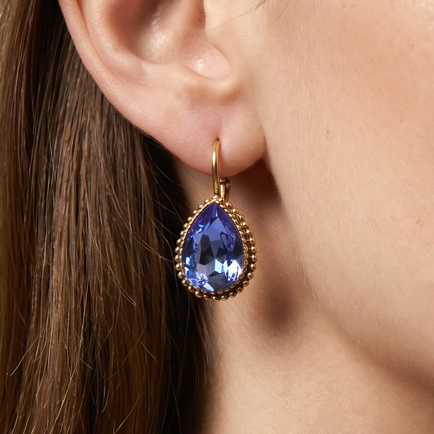Swarovski Druppel Oorbellen 2,5 cm Goud