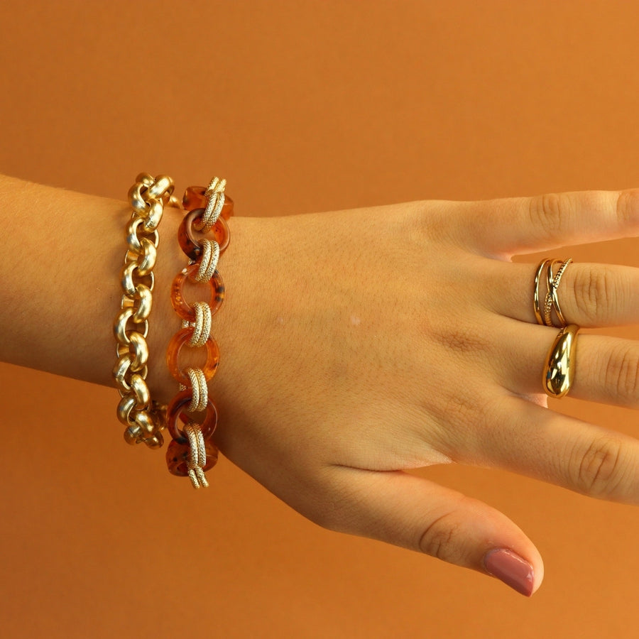 Double Gold Chain Bracelet