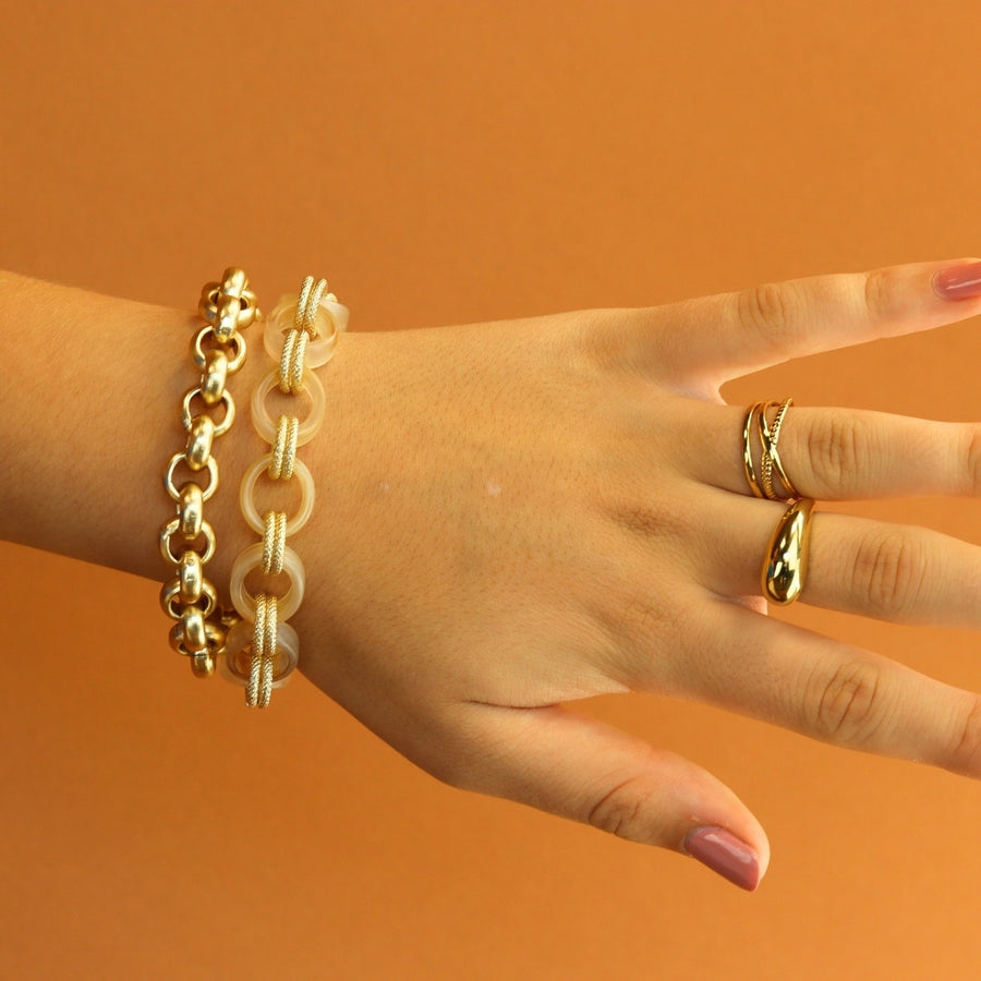 Double Gold Chain Bracelet