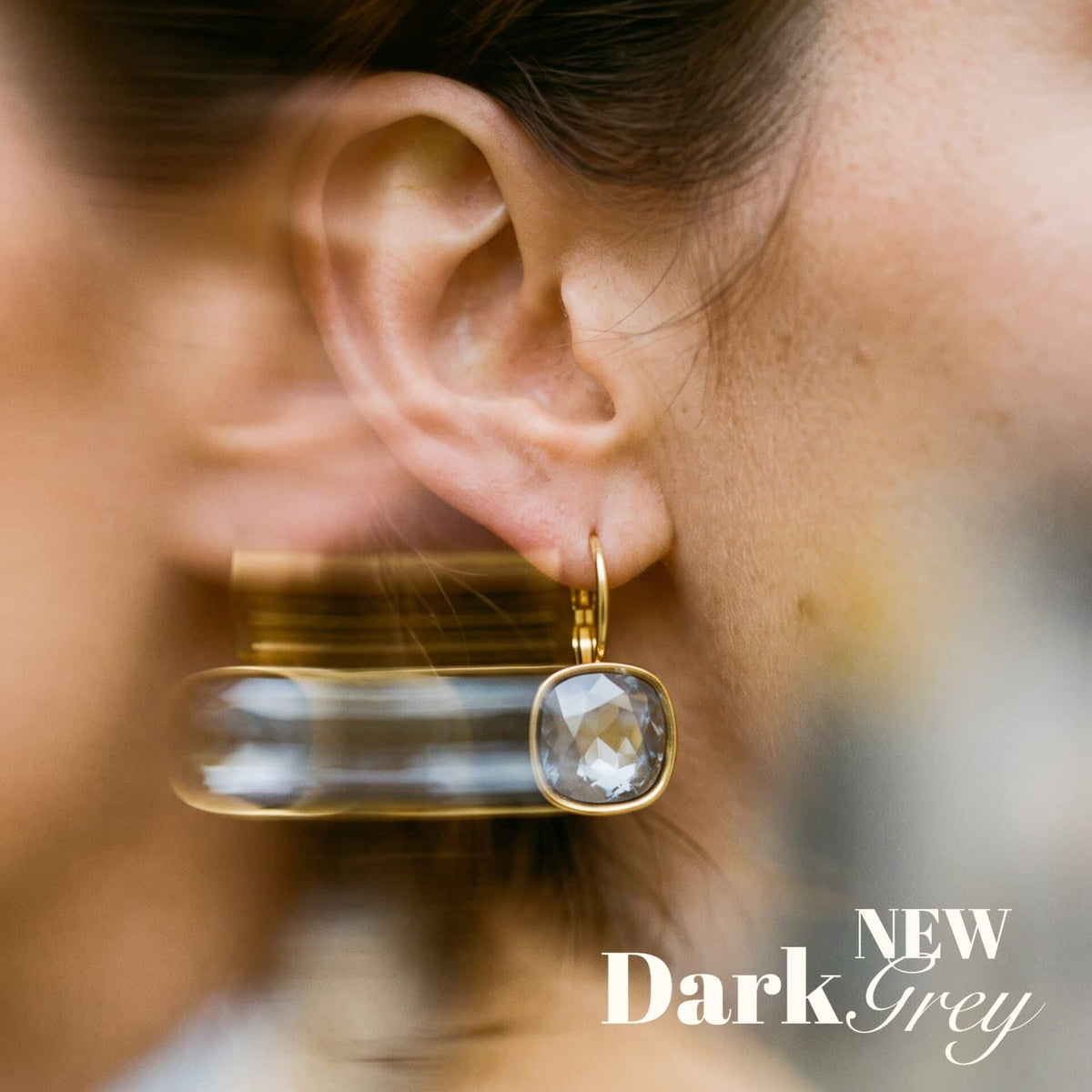 Swarovski Vierkante Dormeuses Goud