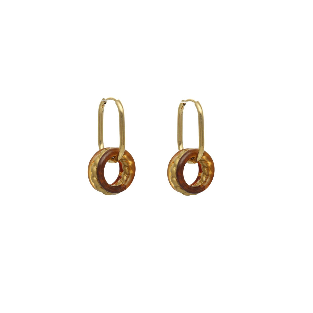 Golden Oval Earrings